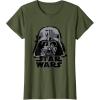 imageStar Wars Classic Darth Vader Empire Distressed Helmet TShirtOlive Green