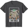 imageStar Wars The Mandalorian The Child Retro Space Tarot Card TShirtDark Heather Grey
