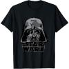 imageStar Wars Classic Darth Vader Empire Distressed Helmet TShirtBlack