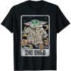 imageStar Wars The Mandalorian The Child Retro Space Tarot Card TShirtBlack