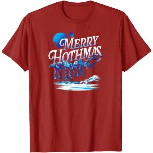 imageStar Wars  Merry Hothmas Holiday Style TShirtCranberry Red