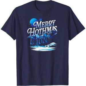 imageStar Wars  Merry Hothmas Holiday Style TShirtNavy Blue