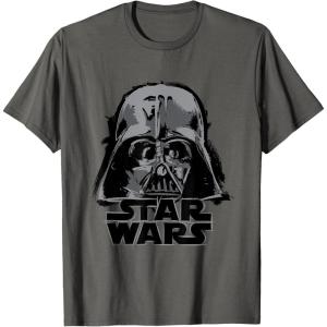 imageStar Wars Classic Darth Vader Empire Distressed Helmet TShirtAsphalt Grey