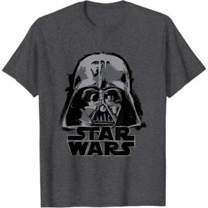 imageStar Wars Classic Darth Vader Empire Distressed Helmet TShirtDark Heather Grey