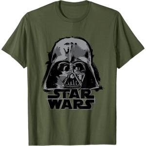 imageStar Wars Classic Darth Vader Empire Distressed Helmet TShirtOlive Green