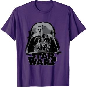 imageStar Wars Classic Darth Vader Empire Distressed Helmet TShirtPurple