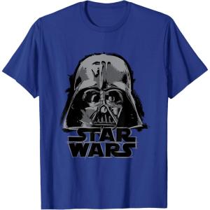 imageStar Wars Classic Darth Vader Empire Distressed Helmet TShirtRoyal Blue
