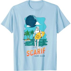 imageStar Wars Scarif Surf Club Stormtrooper At The Beach Poster TShirtBaby Blue
