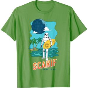 imageStar Wars Scarif Surf Club Stormtrooper At The Beach Poster TShirtGrass Green