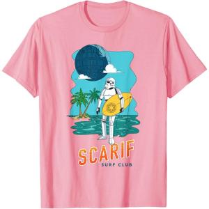imageStar Wars Scarif Surf Club Stormtrooper At The Beach Poster TShirtPink