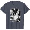 imageStar Wars Leia Organa I Love You Black ampamp White Portrait TShirtHeather Blue