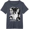 imageStar Wars Leia Organa I Love You Black ampamp White Portrait TShirtHeather Blue