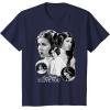 imageStar Wars Leia Organa I Love You Black ampamp White Portrait TShirtNavy Blue