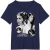 imageStar Wars Leia Organa I Love You Black ampamp White Portrait TShirtNavy Blue