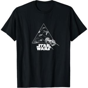 imageStar Wars  XWing and TIE Fighter Battle TShirtBlack