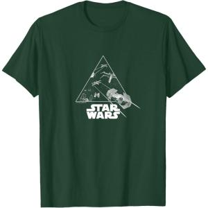 imageStar Wars  XWing and TIE Fighter Battle TShirtDark Green