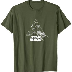 imageStar Wars  XWing and TIE Fighter Battle TShirtOlive Green