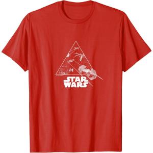 imageStar Wars  XWing and TIE Fighter Battle TShirtRed