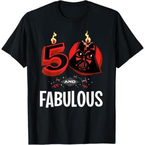 imageStar Wars 50th Birthday Party quot50 and Fabulousquot Darth Vader TShirtBlack