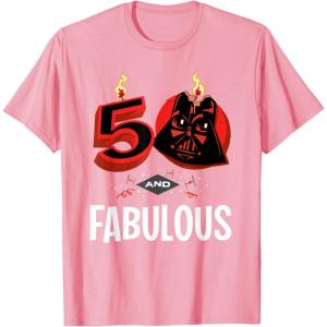 imageStar Wars 50th Birthday Party quot50 and Fabulousquot Darth Vader TShirtPink