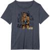 imageStar Wars  Chewbacca Warrior Pose TShirtHeather Blue