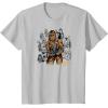 imageStar Wars  Chewbacca Warrior Pose TShirtSilver Grey
