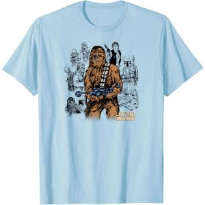 imageStar Wars  Chewbacca Warrior Pose TShirtBaby Blue