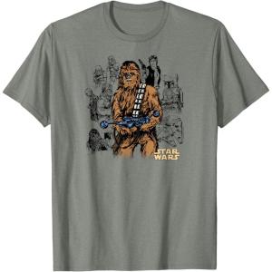imageStar Wars  Chewbacca Warrior Pose TShirtOlive Heather