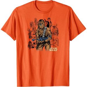 imageStar Wars  Chewbacca Warrior Pose TShirtOrange