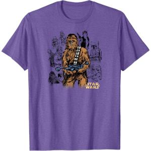 imageStar Wars  Chewbacca Warrior Pose TShirtPurple Heather