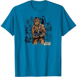 imageStar Wars  Chewbacca Warrior Pose TShirtSapphire Blue
