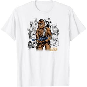 imageStar Wars  Chewbacca Warrior Pose TShirtWhite