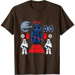 imageStar Wars Classic Darth Vader Join Me Empire Chibi TShirtBrown