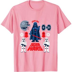 imageStar Wars Classic Darth Vader Join Me Empire Chibi TShirtPink