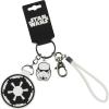 imageBioworld Star Wars Galactic Empire Rubber Air Tag Holder Keychain Wristlet With Lobster Claw Clasp and 15quot Rubber Stormtrooper Pendant