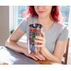 imageSilver Buffalo Star Wars Featuring Luke Skywalker Princess Leia Hans Solo Chewbacca Yoda R2D2 and C3PO Double Wall Stainless Steel Travel Mug With Handle 15 OuncesRetro Marvel Comics Avengers
