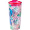 imageSilver Buffalo Star Wars Featuring Luke Skywalker Princess Leia Hans Solo Chewbacca Yoda R2D2 and C3PO Double Wall Stainless Steel Travel Mug With Handle 15 OuncesLilo and Stitch Floral Pattern