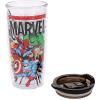 imageSilver Buffalo Star Wars Featuring Luke Skywalker Princess Leia Hans Solo Chewbacca Yoda R2D2 and C3PO Double Wall Stainless Steel Travel Mug With Handle 15 OuncesRetro Marvel Comics Avengers