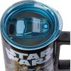 imageSilver Buffalo Star Wars Featuring Luke Skywalker Princess Leia Hans Solo Chewbacca Yoda R2D2 and C3PO Double Wall Stainless Steel Travel Mug With Handle 15 OuncesStar Wars 15 Ounces