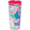 imageSilver Buffalo Star Wars Featuring Luke Skywalker Princess Leia Hans Solo Chewbacca Yoda R2D2 and C3PO Double Wall Stainless Steel Travel Mug With Handle 15 OuncesLilo and Stitch Floral Pattern