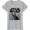 imageStar Wars Classic Darth Vader Empire Attack Panel TShirtHeather Grey