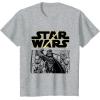 imageStar Wars Classic Darth Vader Empire Attack Panel TShirtHeather Grey