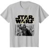 imageStar Wars Classic Darth Vader Empire Attack Panel TShirtSilver Grey