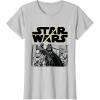 imageStar Wars Classic Darth Vader Empire Attack Panel TShirtSilver Grey