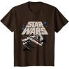 imageStar Wars Classic Death Star XWing Approach TShirtBrown