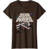 imageStar Wars Classic Death Star XWing Approach TShirtBrown