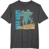 imageStar Wars Classic Stormtrooper Neon Distressed Grid TShirtDark Heather Grey