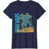 imageStar Wars Classic Stormtrooper Neon Distressed Grid TShirtNavy Blue