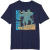 imageStar Wars Classic Stormtrooper Neon Distressed Grid TShirtNavy Blue