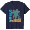 imageStar Wars Classic Stormtrooper Neon Distressed Grid TShirtNavy Blue